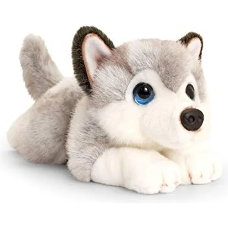 Keel Toys SD2458 Kuschelwelpen, hochwertig, 25 cm, Grau, Weiß