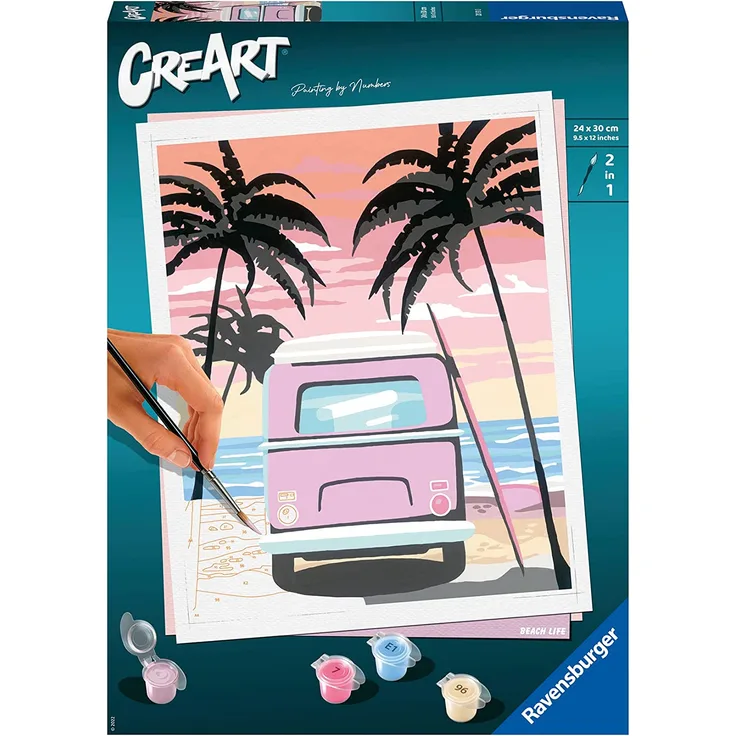Ravensburger Beach Life Farben enthalten Junge/Mädchen Malen nach Zahlen Set