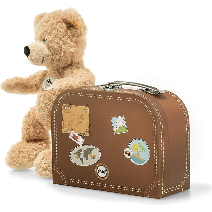 Steiff Teddybär Fynn im Koffer - 28 cm - Teddy Kuscheltier für Kinder - beweglich & waschbar - beige (111471) – Bild 3
