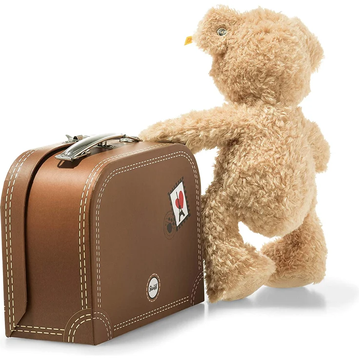 Steiff Teddybär Fynn im Koffer - 28 cm - Teddy Kuscheltier für Kinder - beweglich & waschbar - beige (111471) – Bild 2