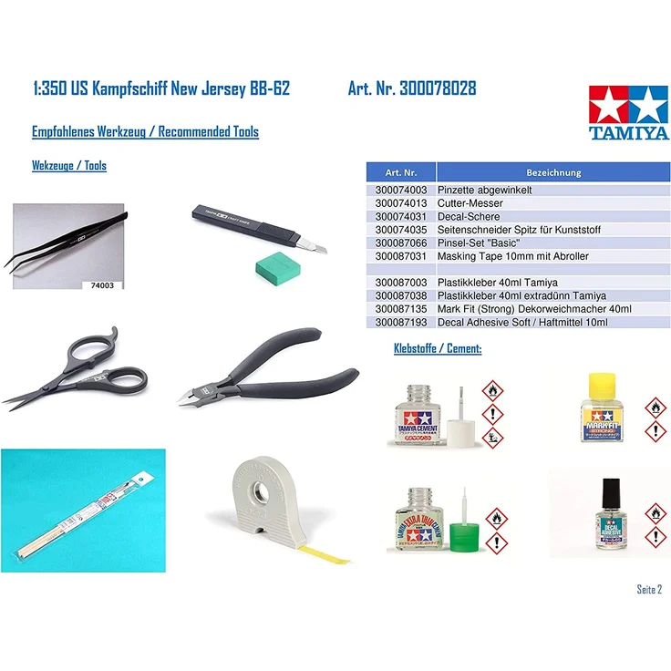 TAMIYA 300078028 1:350 US Kampfschiff New Jersey BB-62 – Bild 4