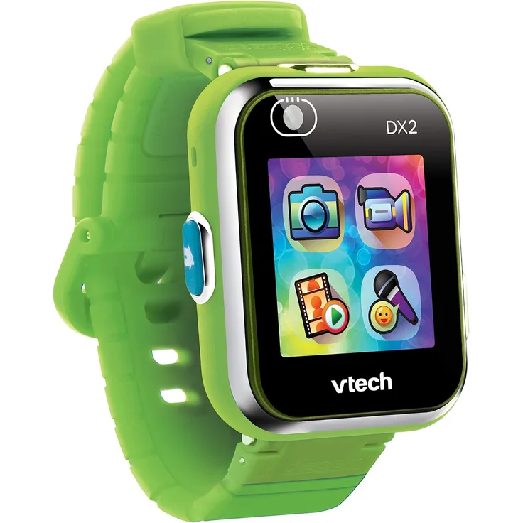 VTech 'Kidizoom Smart Watch DX2', ab 5 Jahren, LCD Farb-Touchdisplay (1,41", 128 x 128 Pixel), inkl. vielen lustigen Uhrmotiven zum Wechseln und aufregenden Bewegungsspielen, grün