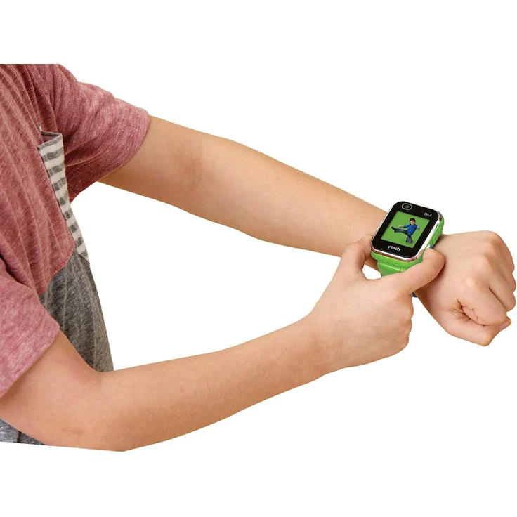 VTech 'Kidizoom Smart Watch DX2', ab 5 Jahren, LCD Farb-Touchdisplay (1,41", 128 x 128 Pixel), inkl. vielen lustigen Uhrmotiven zum Wechseln und aufregenden Bewegungsspielen, grün – Bild 4