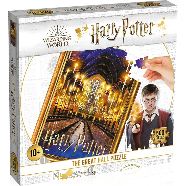 Winning Moves WM01005-ML1-6 Grande SALLE-500 Pieces Puzzle Harry-Potter – Großzügige Salle – 500 Stück