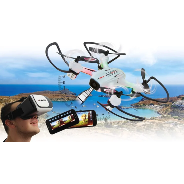 Angle 120 Altitude HD Wifi VR, inkl. VR-Brille, Altitude Hold Adjustment, Kompass/Flyback, Track following - Flugbahn-Planung-Modus,120° Weitwinkel-Kamera,Unterspannungswarnung,40 KM/h – Bild 2