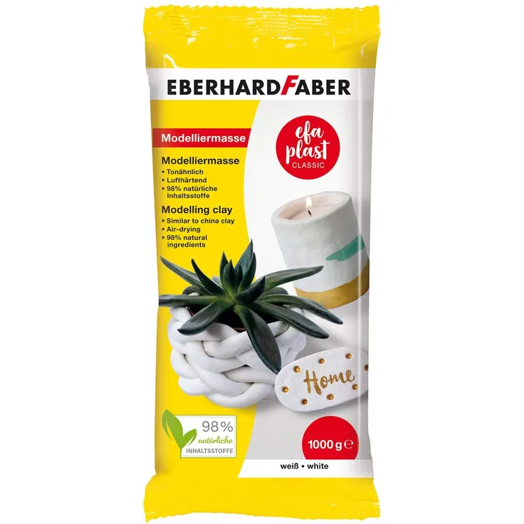 Eberhard Faber 570101 - Modelliermasse EFAPlast classic, 1 kg, weiß