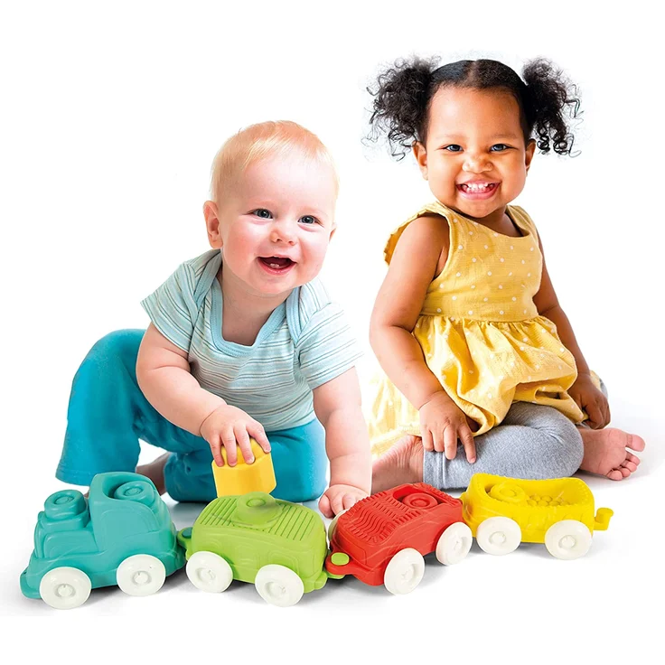 Clementoni Soft Clemmy, Sensorzug Playset mit weichen Bausteinen, waschbar, 6 Monate, 17424 Mehrfarbig – Bild 4