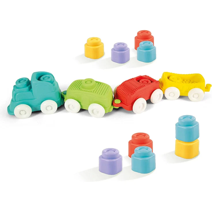 Clementoni Soft Clemmy, Sensorzug Playset mit weichen Bausteinen, waschbar, 6 Monate, 17424 Mehrfarbig – Bild 2