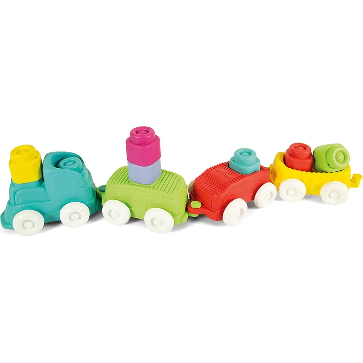 Clementoni Soft Clemmy, Sensorzug Playset mit weichen Bausteinen, waschbar, 6 Monate, 17424 Mehrfarbig – Bild 7