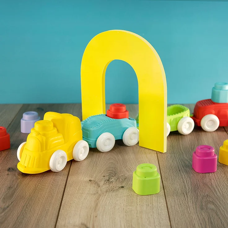 Clementoni Soft Clemmy, Sensorzug Playset mit weichen Bausteinen, waschbar, 6 Monate, 17424 Mehrfarbig – Bild 8
