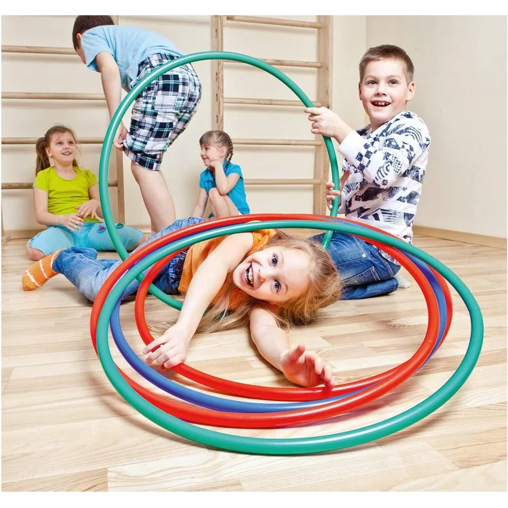 Sport-Tec Gymnastikreifen aus Kunststoff, Hula Hoop, Trainingsreifen, Turnreifen, Fitnessreifen, 80 cm, 400g, Blau – Bild 2