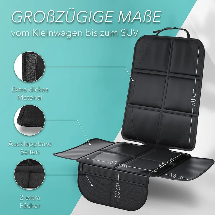 LIONSTRONG Kindersitzunterlage, ISOFIX geeignete Unterlage für Kindersitze, Sitzschoner zum Schutz Ihrer Autositze (1 Stück) – Bild 3