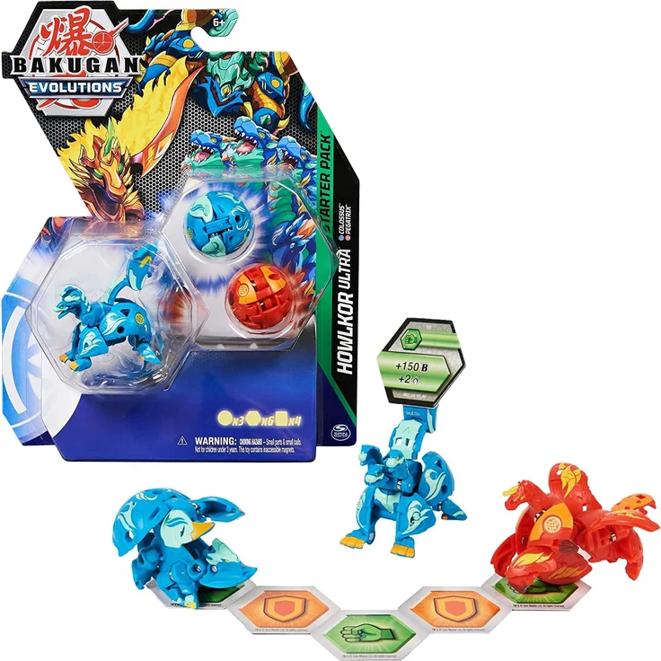 Spin Master Bakugan Evolutions Starter Pack with 3 Bakugan Minifigures (with Ultra Aquos Howlkor Basic Pyrus Pegatrix Basic Aquos Colossus) - Preisvergleich – Bild 1