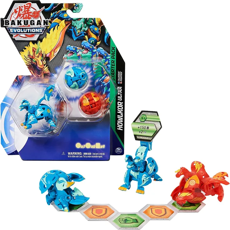 Spin Master Bakugan Evolutions Starter Pack with 3 Bakugan Minifigures (with Ultra Aquos Howlkor Basic Pyrus Pegatrix Basic Aquos Colossus) - Preisvergleich