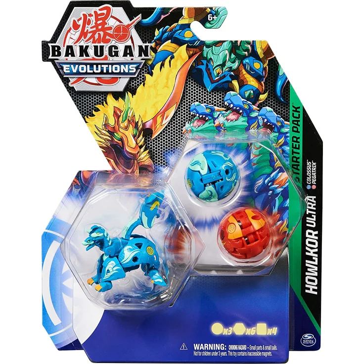 Spin Master Bakugan Evolutions Starter Pack with 3 Bakugan Minifigures (with Ultra Aquos Howlkor Basic Pyrus Pegatrix Basic Aquos Colossus) - Preisvergleich – Bild 7