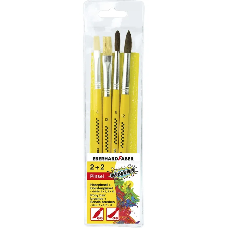 Eberhard Faber 579924 - Borsten- und Haarpinsel, 4er Set