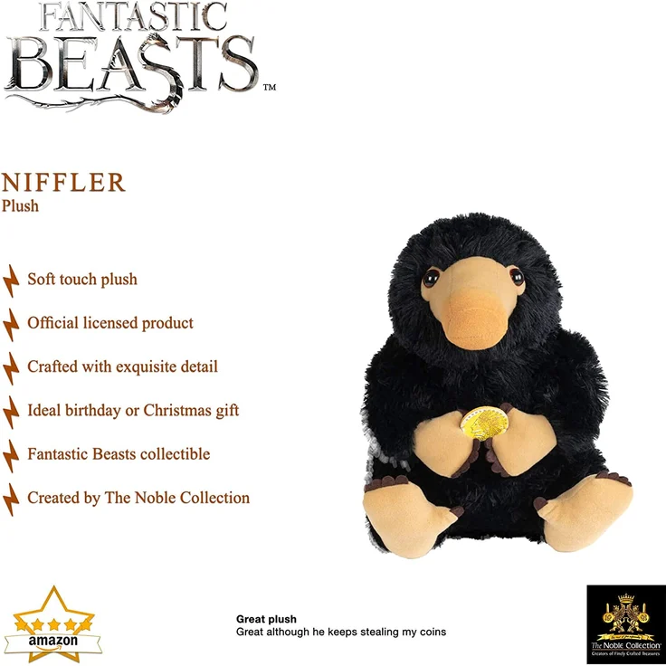 The Noble Collection France NN8141 Phantastische Tierwesen: Stofftier "Niffler" – Bild 3