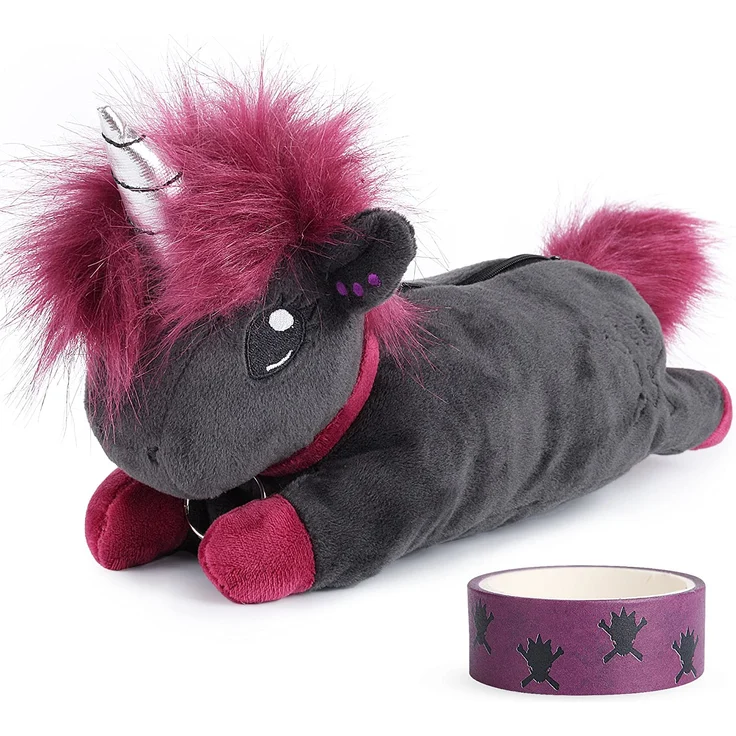 corimori 1845 - Punk-Einhorn Ruby Mäppchen Federmäppchen, Jungen Mädchen Teenager, Schwarz Pink – Bild 1