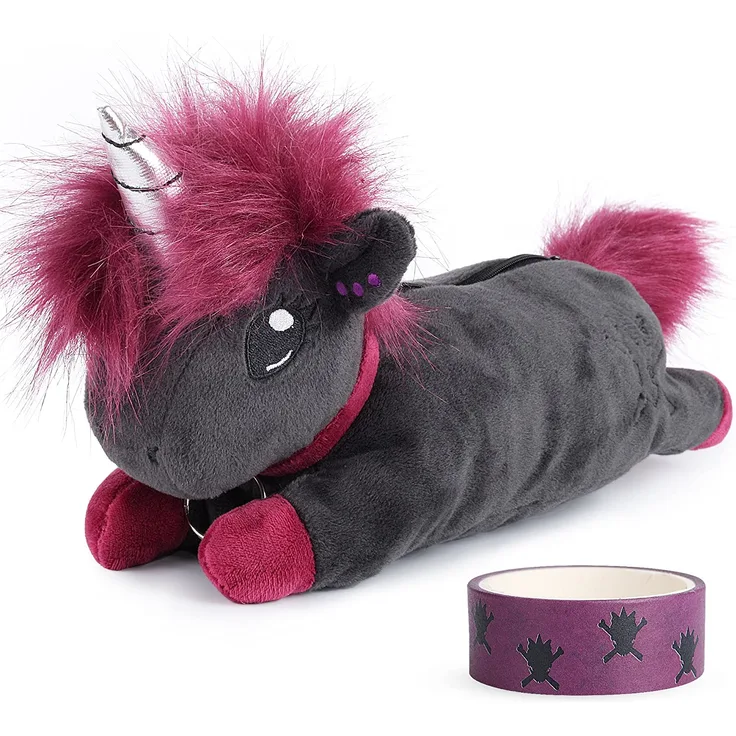 corimori 1845 - Punk-Einhorn Ruby Mäppchen Federmäppchen, Jungen Mädchen Teenager, Schwarz Pink