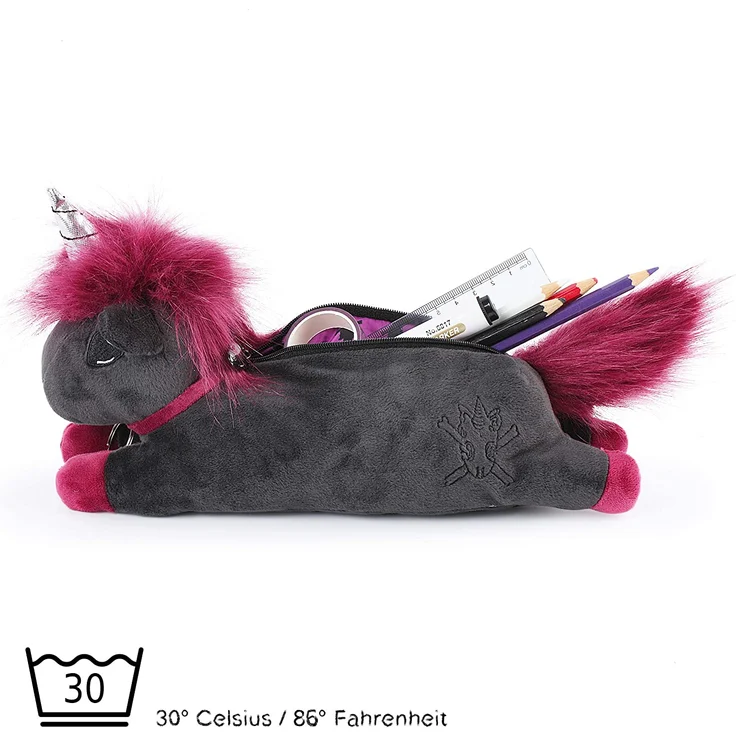 corimori 1845 - Punk-Einhorn Ruby Mäppchen Federmäppchen, Jungen Mädchen Teenager, Schwarz Pink – Bild 3