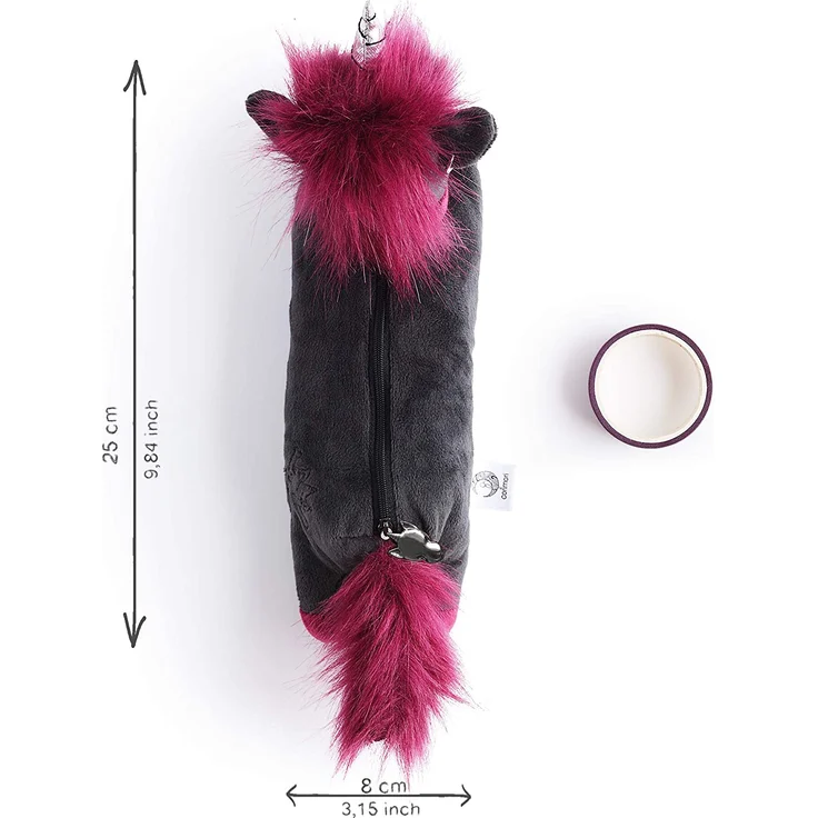 corimori 1845 - Punk-Einhorn Ruby Mäppchen Federmäppchen, Jungen Mädchen Teenager, Schwarz Pink – Bild 2