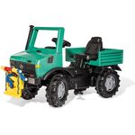 Rolly Toys rollyUnimog Forst (für Kinder ab 3 Jahre, mit Anbauseilwinde mit Kurbel, verstellbarer Sitz, Flüsterlaufreifen) 038206