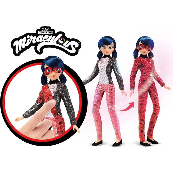 Miraculous - Marinette - Pailetten Puppe – Bild 3