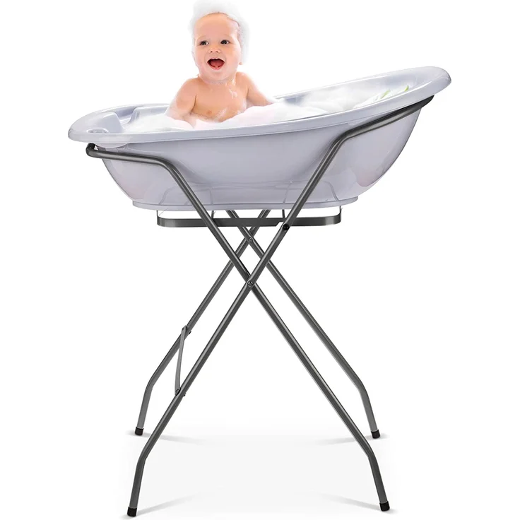 Babykajo Badewanne, Eule Grau inkl. Sitz, Gestell und Thermometer – Bild 2