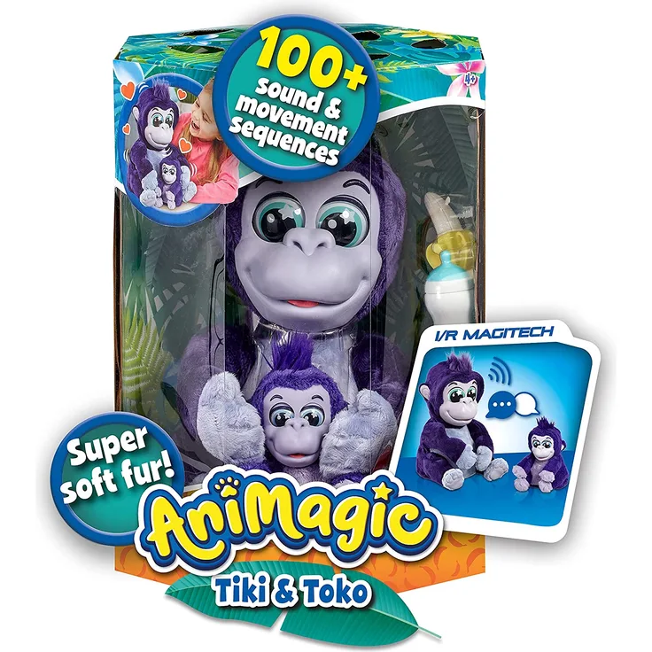 Animagic 332421. 002 Tiki und Toko-EIN ausgewachsener und EIN Baby-Gorilla, bunt