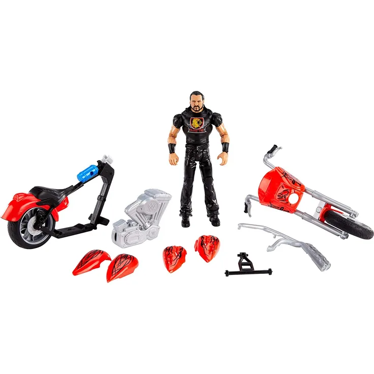 WWE GYX60 - Wrekkin’ Slam Cycle Motorrad mit Drew McIntyre Basis-Actionfigur, Geschenk für Kinder ab 6 Jahren