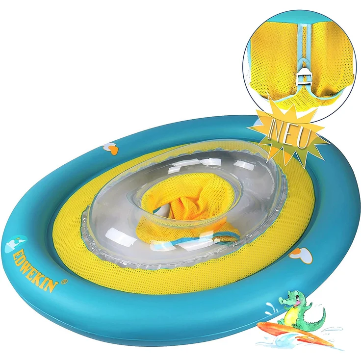 EDWEKIN® Baby Schwimmring, Mitwachsende Schwimmhilfe, Schwimmsitz, Kleinkinder ab 6 Monate bis 3 Jahre (Krokodil) – Bild 1