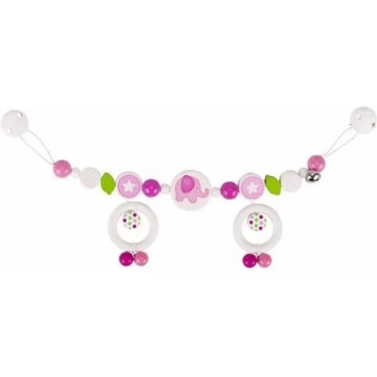 Heimess 764410 Kinderwagenkette'Elefant' aus Holz, mehrfarbig