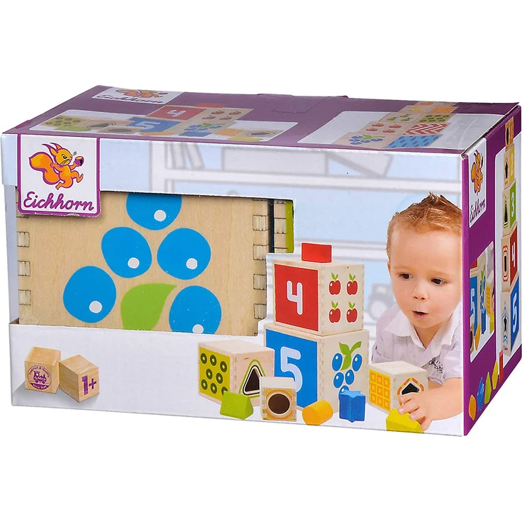 Eichhorn 100002252 - Bunter Steckturm, 10-tlg, Höhe: 40cm, Birkenholz – Bild 1