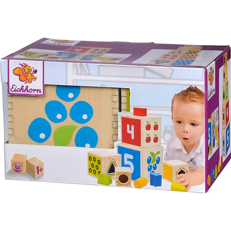 Eichhorn 100002252 - Bunter Steckturm, 10-tlg, Höhe: 40cm, Birkenholz