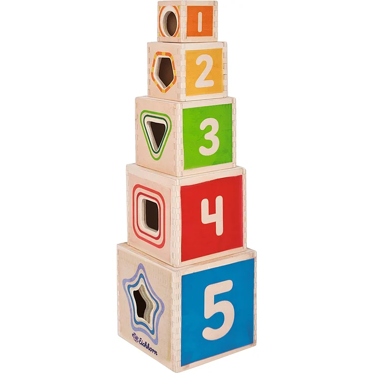 Eichhorn 100002252 - Bunter Steckturm, 10-tlg, Höhe: 40cm, Birkenholz – Bild 5