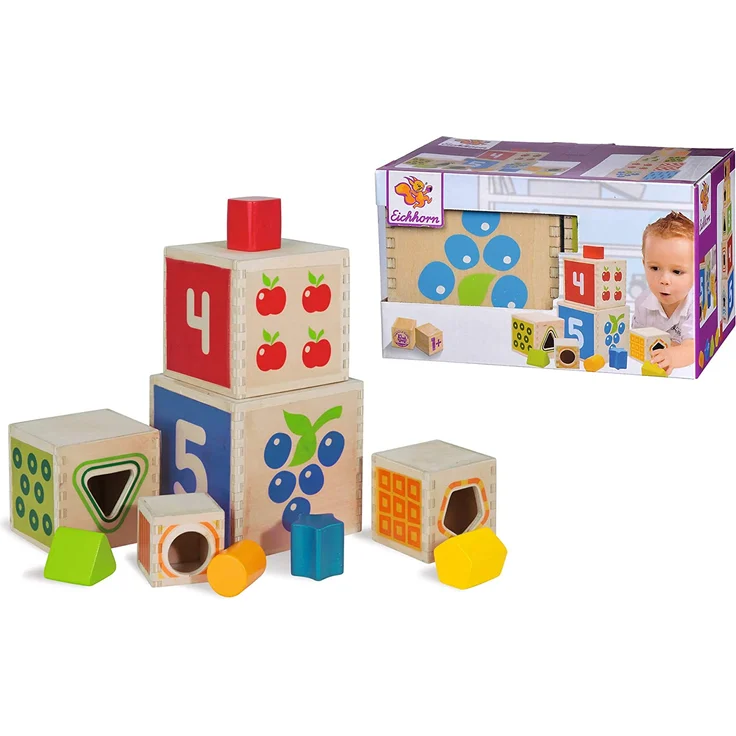 Eichhorn 100002252 - Bunter Steckturm, 10-tlg, Höhe: 40cm, Birkenholz – Bild 7