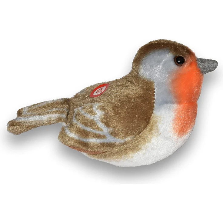 Wild Republic 19490 - Plüschvogel Rotkehlchen mit Originalgesang – Bild 6