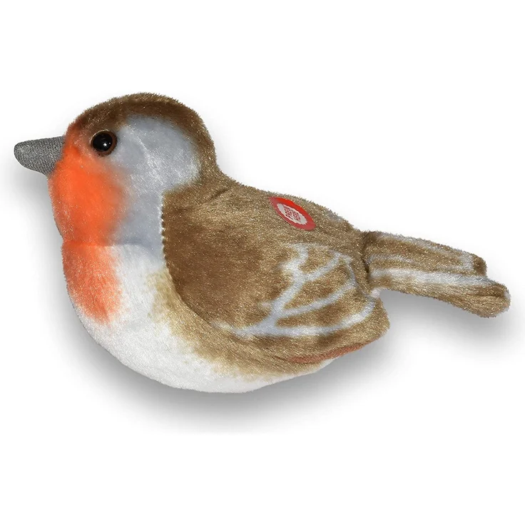 Wild Republic 19490 - Plüschvogel Rotkehlchen mit Originalgesang – Bild 5