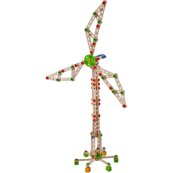 Eichhorn - Constructor Windrad - vielseitiges Holzspielzeug 300 Bauteile, 8 verschiedene Konstruktionen, für Kinder ab 6 Jahren, FSC 100% Buchenholz – Bild 10