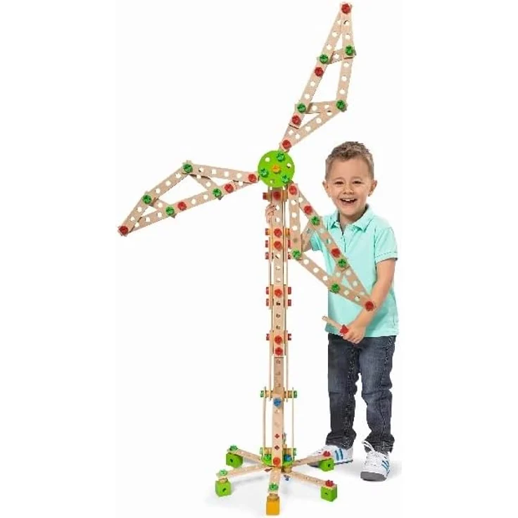 Eichhorn - Constructor Windrad - vielseitiges Holzspielzeug 300 Bauteile, 8 verschiedene Konstruktionen, für Kinder ab 6 Jahren, FSC 100% Buchenholz – Bild 20
