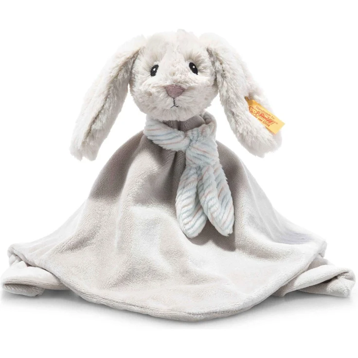 Steiff Hoppie Hase Schmusetuch 26 hellgrau – Bild 1