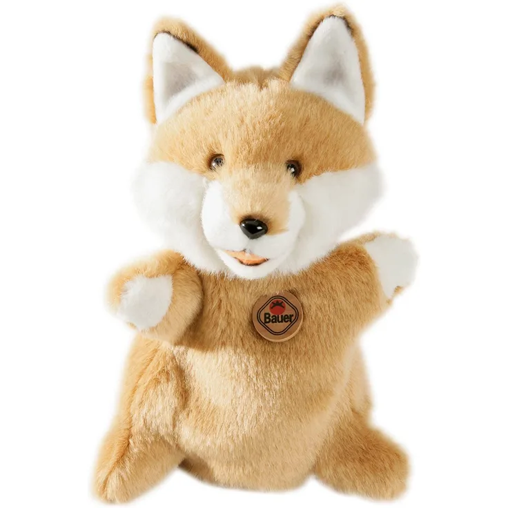 Bauer Spielwaren "Theatrello" Handpuppe Fuchs: Kuscheltier für Puppentheater und Lernspiele, waschbar, beige (11801)