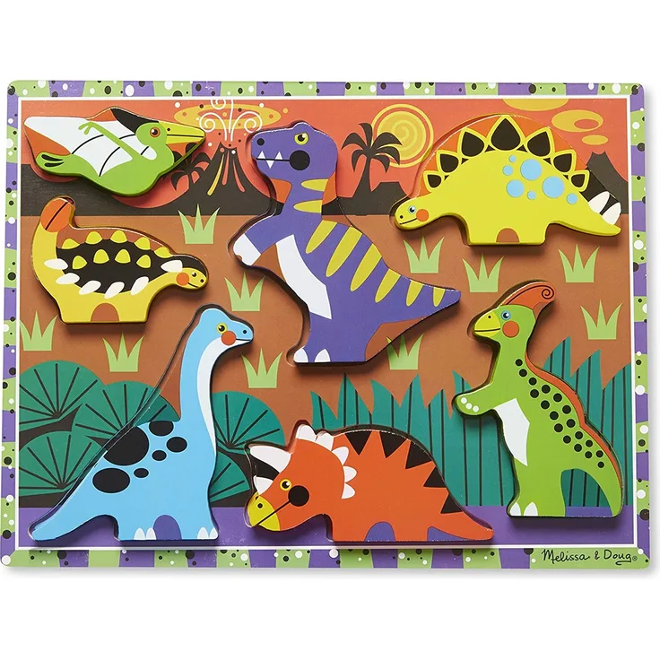 puzzle Dinosaurs Chunky junior Holz 7 Teile