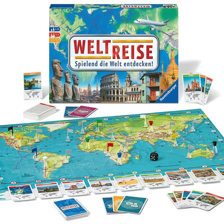 Ravensburger 26888 'Weltreise' Brettspiel, ab 8 Jahren, 2 - 6 Spieler, 30 - 45 min Spielzeit