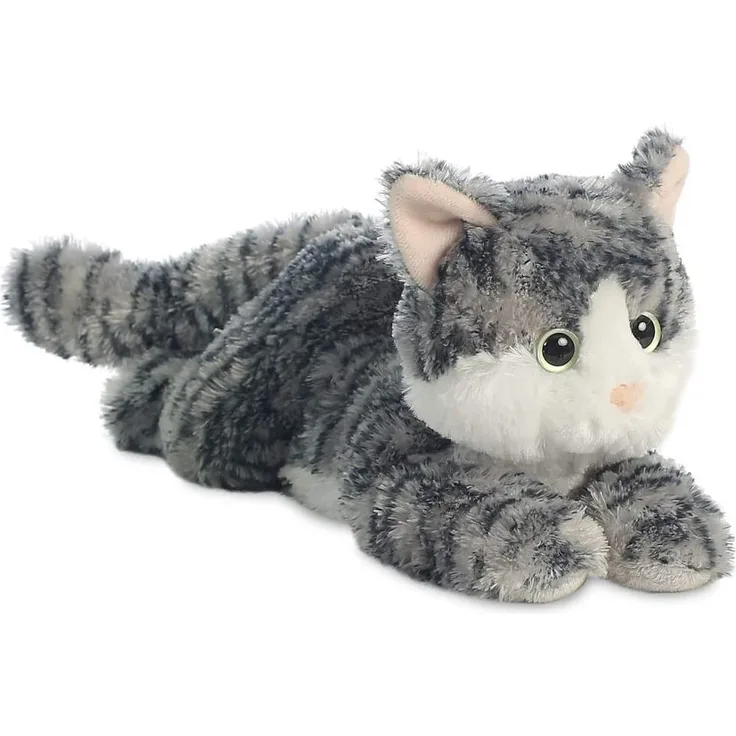 Aurora, 31538, Flopsies Lily Katze, 30cm, Plüschtier, grau