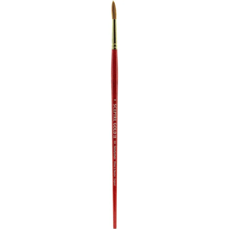 Winsor & Newton Sceptre Gold Pinsel - Serie 404, Rundpinsel, langer Stiel - Nr. 10 - 6,3 mm