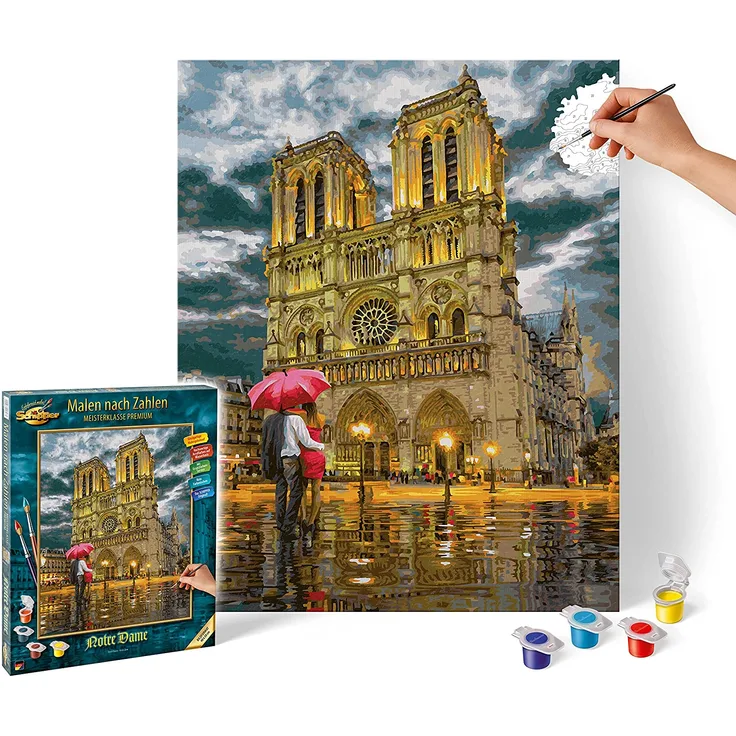 Schipper 609130817 Malen nach Zahlen, Notre Dame - Bilder malen für Erwachsene, inklusive Pinsel und Acrylfarben, 40 x 50 cm