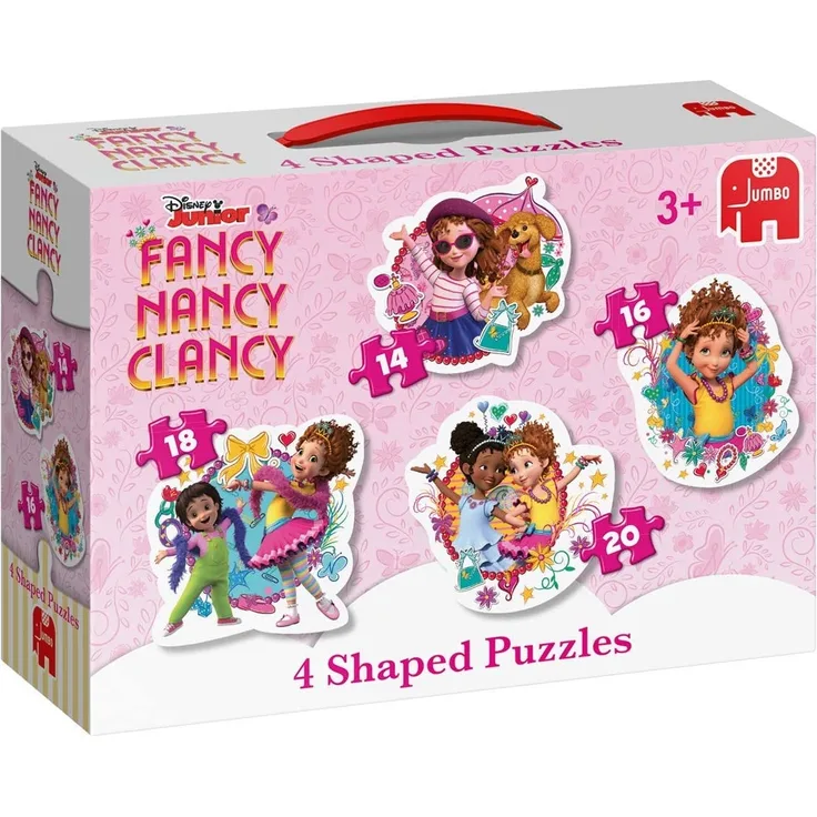 Jumbo 19761 Disney Fancy Nancy – 4-in-1 geformte Puzzles, Multi