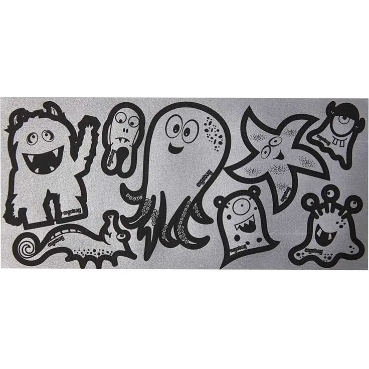 ergobag Sticker Reflexie-Sticker Set Monster Silber