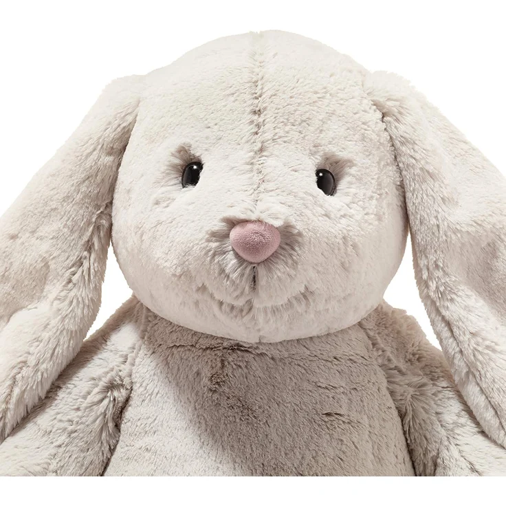 Steiff Hoppie Hase - 48 cm - Plüschhase mit Schlappohren - Kuscheltier für Kinder - Soft Cuddly Friends - beweglich & waschbar - hellgrau (080913) – Bild 4